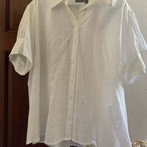 Apt 9 3X White Eyelet Short Sleeve Top